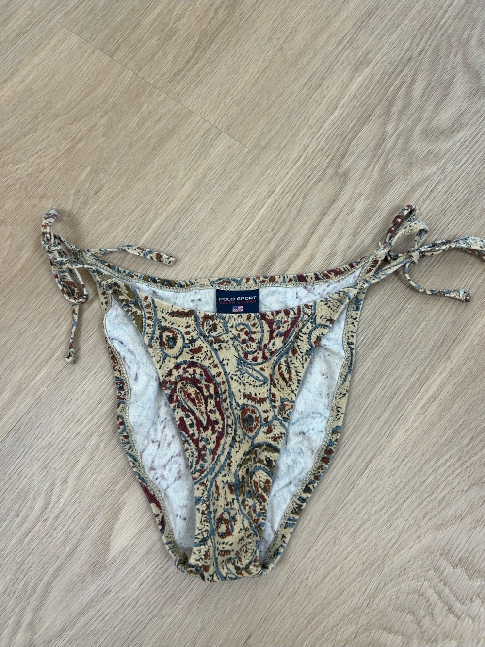 Vintage Polo Ralph Lauren Paisley String Bikini Bottom 10